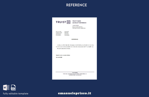 modello di riferimento per la chiusura della banca Truist USA in stile verificat